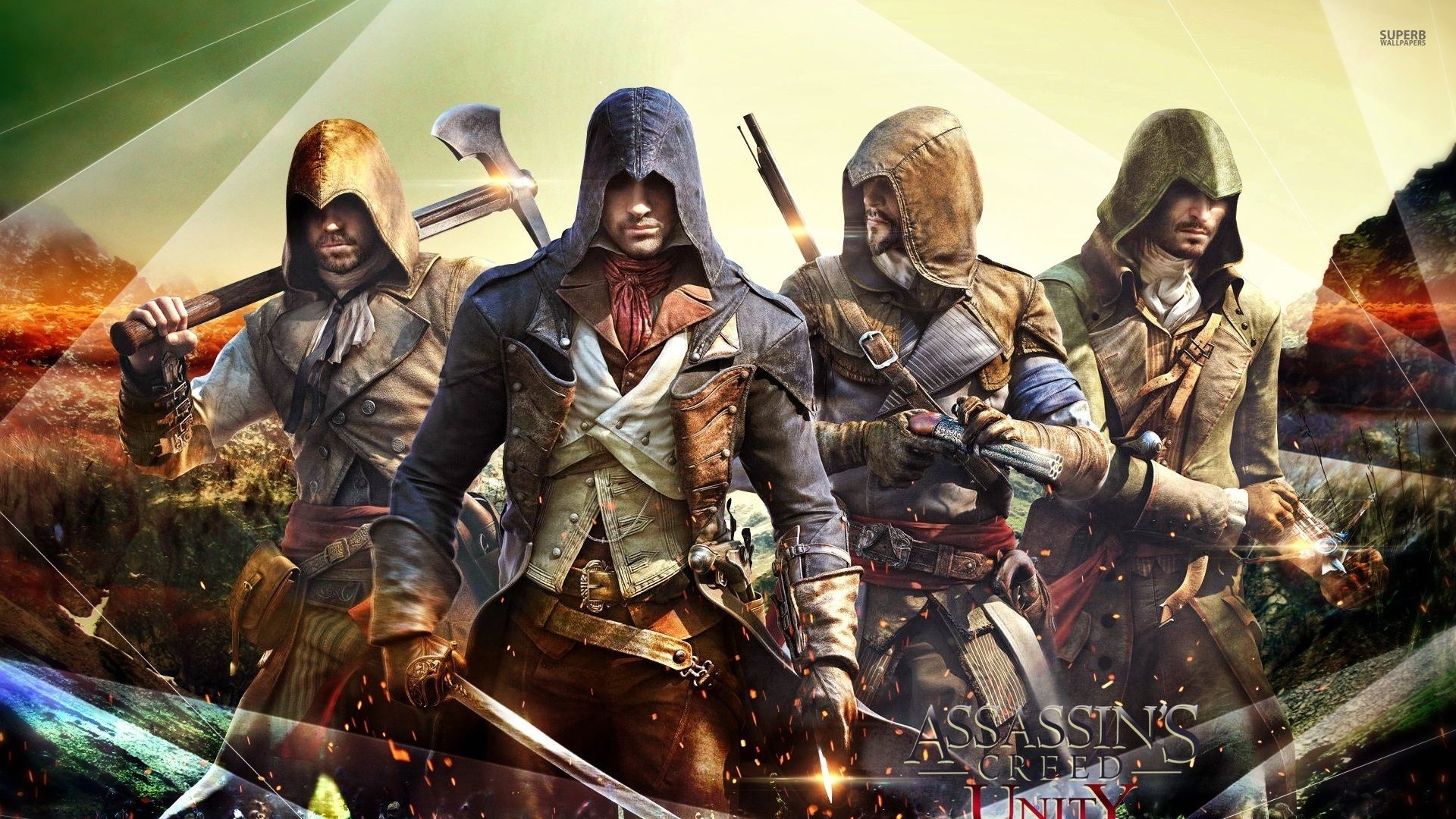 Assassin's Creed Wallpapers All Assassins Group - Assassin's Creed Unity Epic , HD Wallpaper & Backgrounds