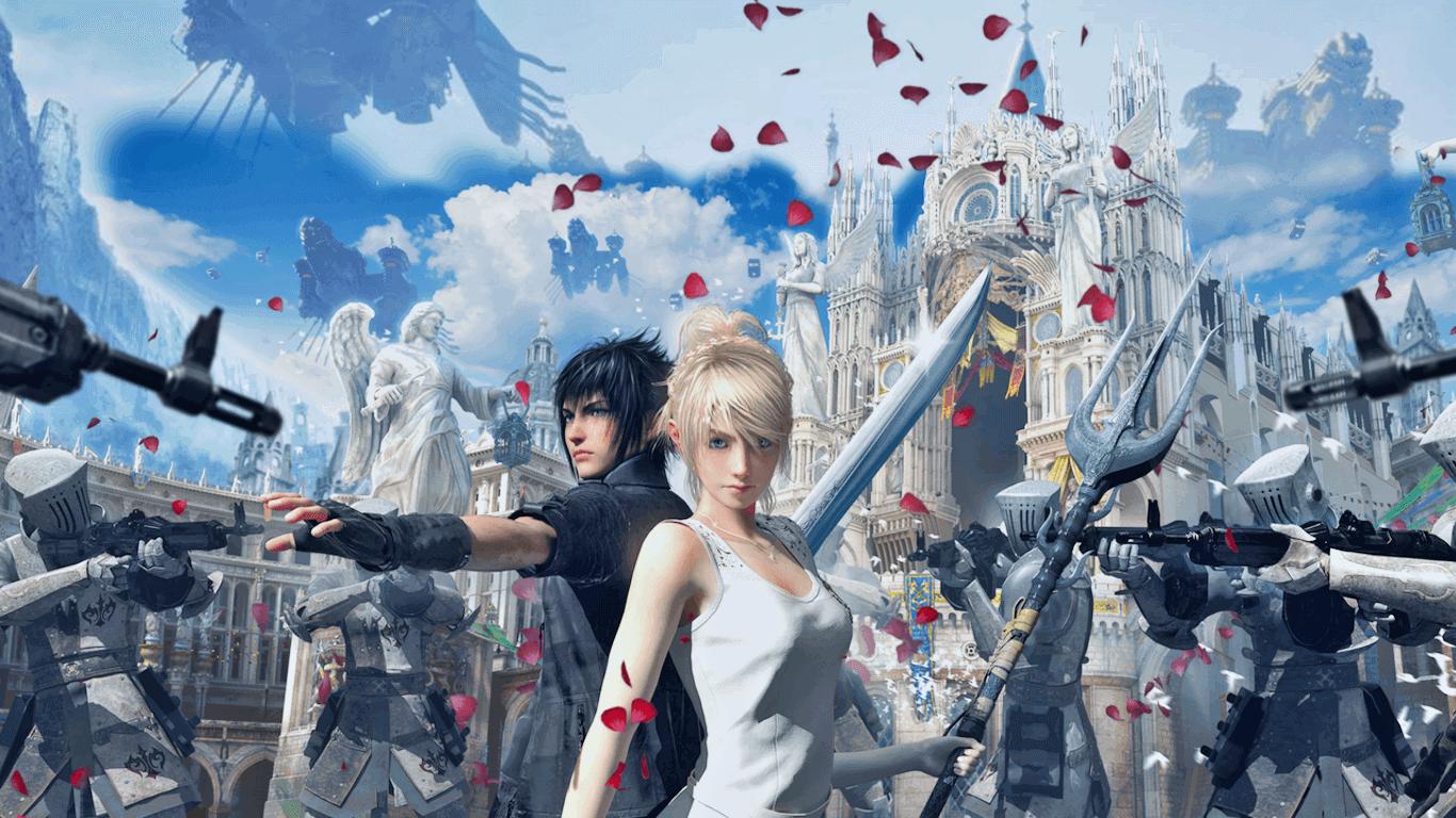 Wallpaper Of Noctis & Lunafreya From Ffxv - Noctis And Luna Art , HD Wallpaper & Backgrounds