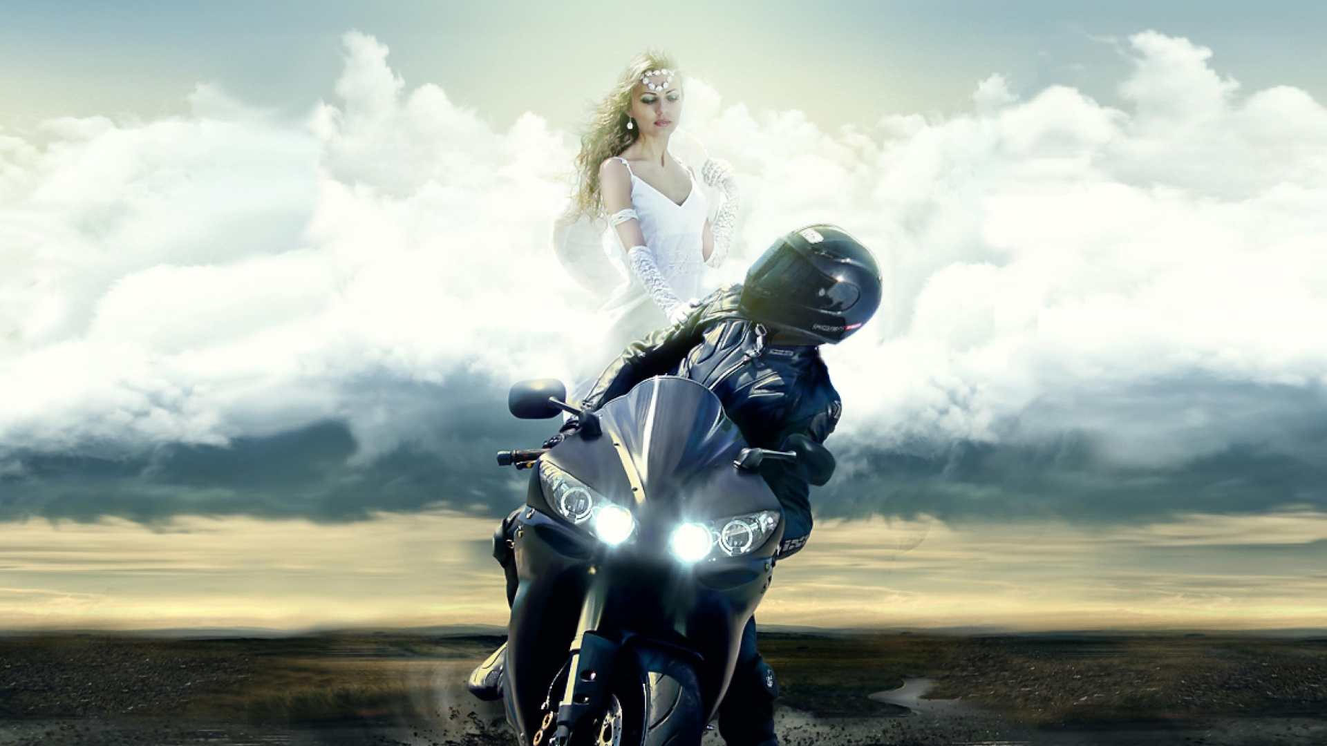 Download Open Original - Motorcycle And Angel , HD Wallpaper & Backgrounds