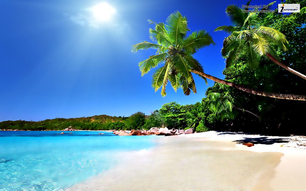 Tropical Beach Wallpaper - Beautiful Beach Sun , HD Wallpaper & Backgrounds