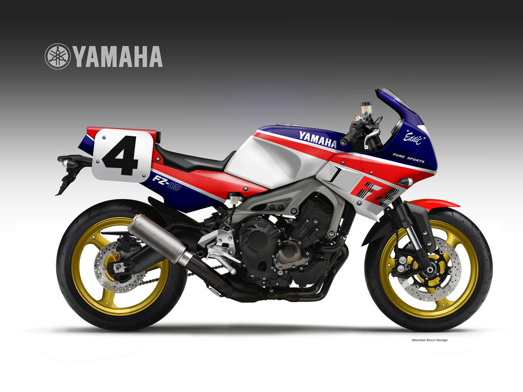 Oberdan Bezzi Yamaha Fz 09 Eddie - Yamaha Fz 07 Cafe Racer , HD Wallpaper & Backgrounds