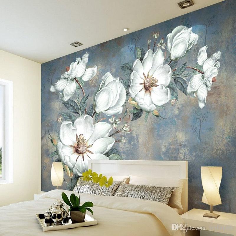 Custom Flowers Wallpaper 3d, Retro Rose Murals For - Bedroom Texture Paint Designs , HD Wallpaper & Backgrounds