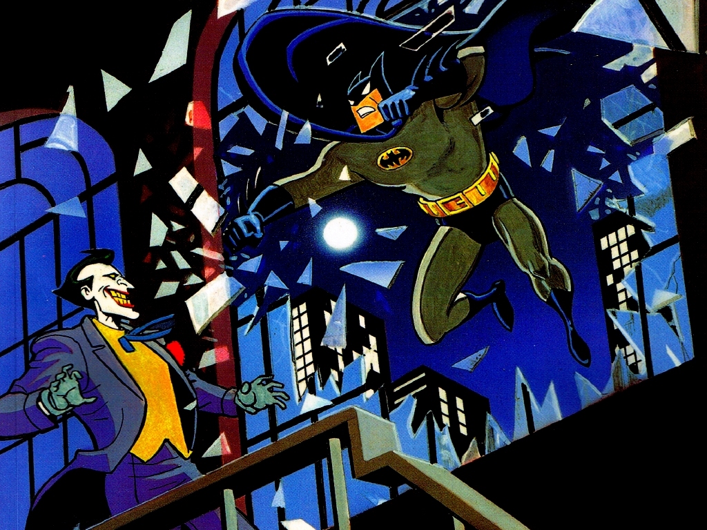 My Free Wallpapers Comics Wallpaper Batman And Joker - Batman With Joker Cartoon , HD Wallpaper & Backgrounds