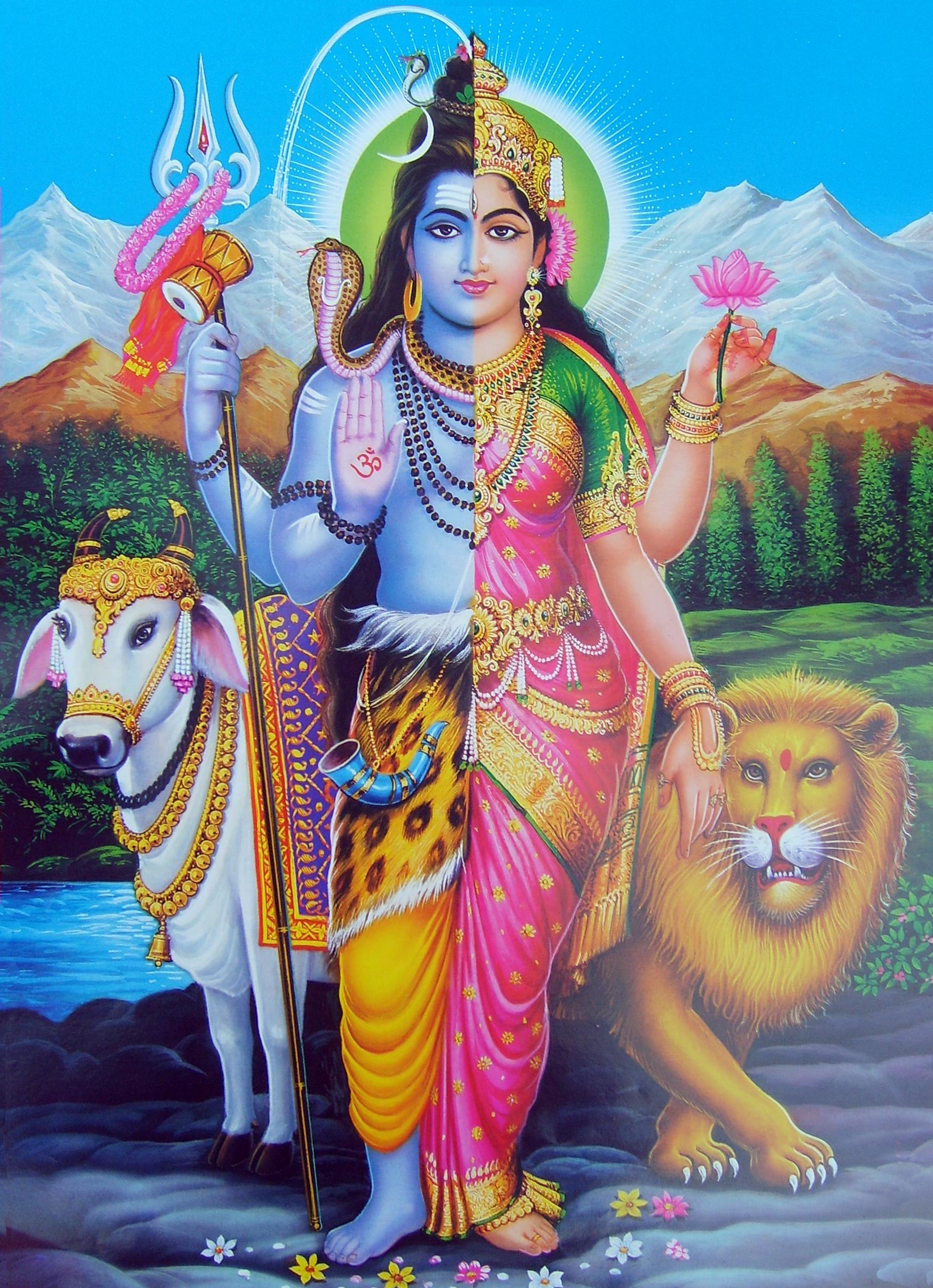 God Shiva Wallpaper Hindu God Shiva Hd Wallpaper - Ardhanarishvara Hd , HD Wallpaper & Backgrounds
