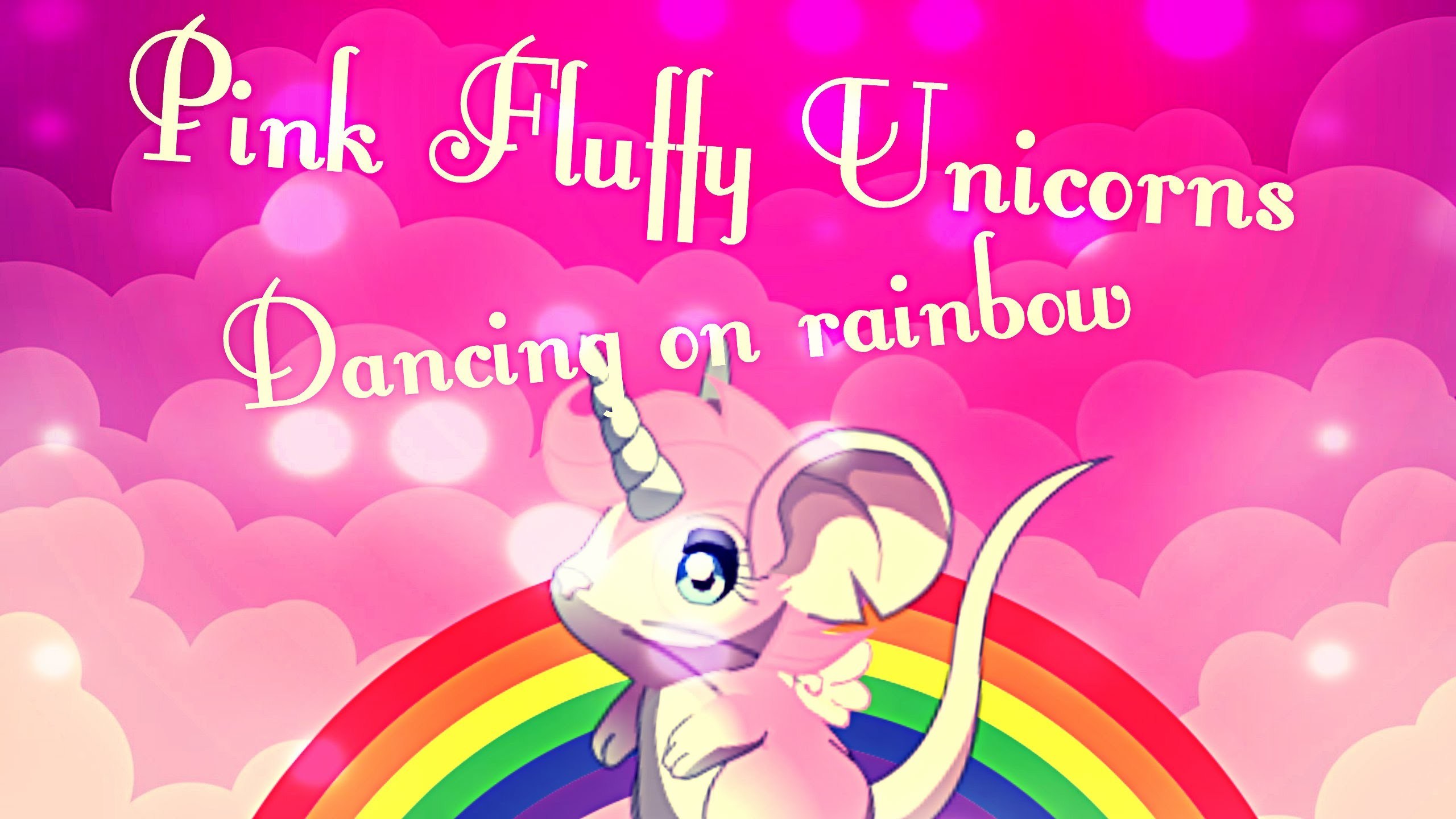 Pink Fluffy Unicorns Dancing On Rainbows , HD Wallpaper & Backgrounds