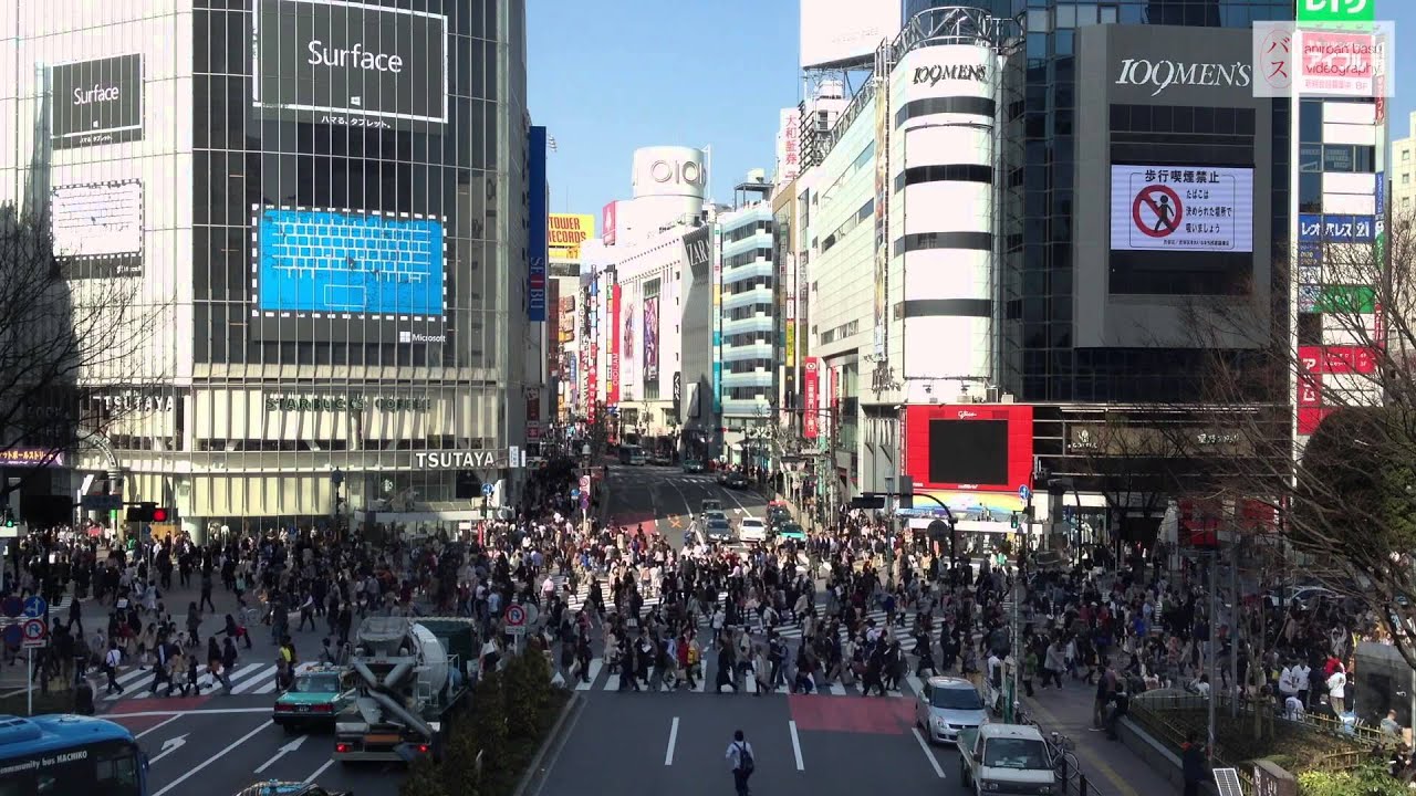 Shibuya Scramble Crossing A Sea Of Humans 「渋谷スクランブル交差点 - Shibuya , HD Wallpaper & Backgrounds