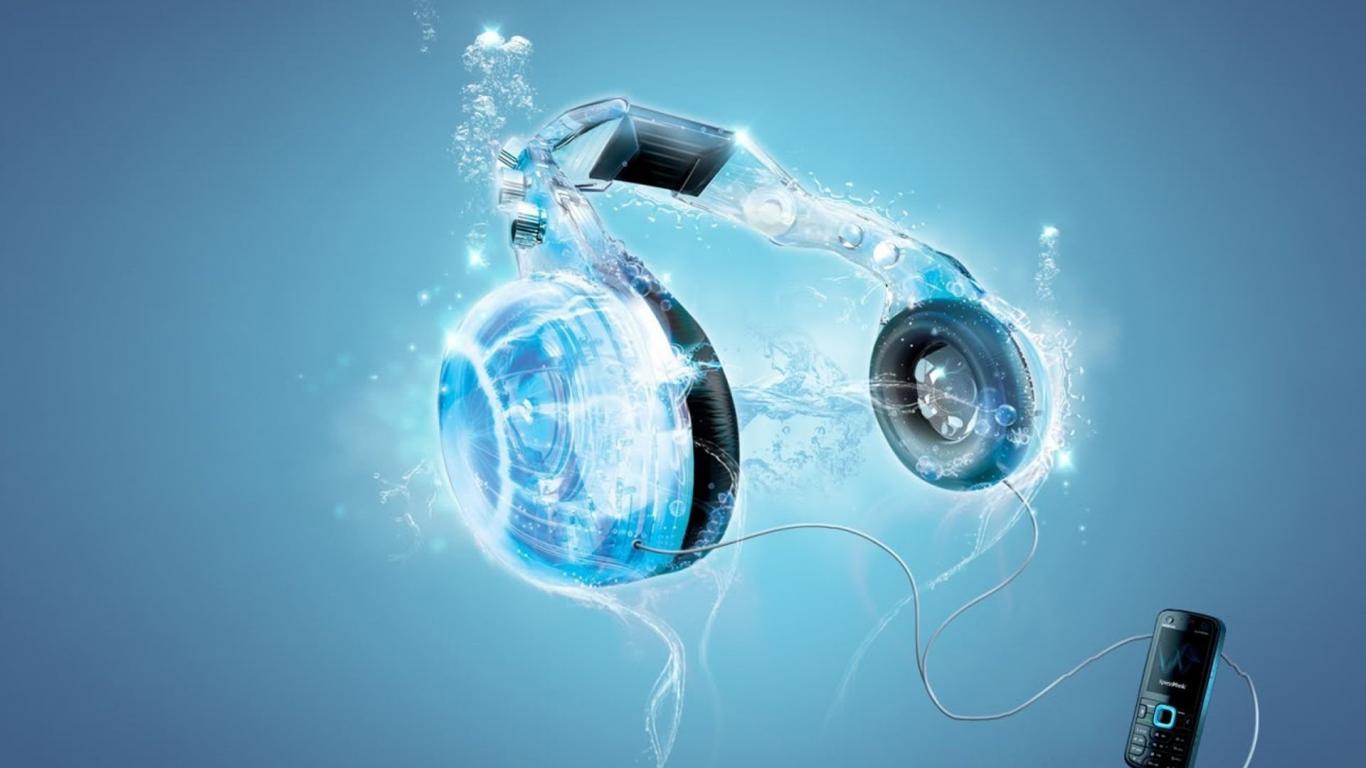 Headphones Wallpaper Blue , HD Wallpaper & Backgrounds