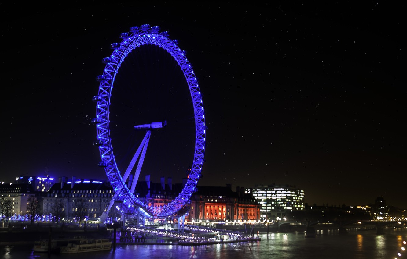 Photo Wallpaper Night, The City, Lights, London, Photographer, - London Eye , HD Wallpaper & Backgrounds