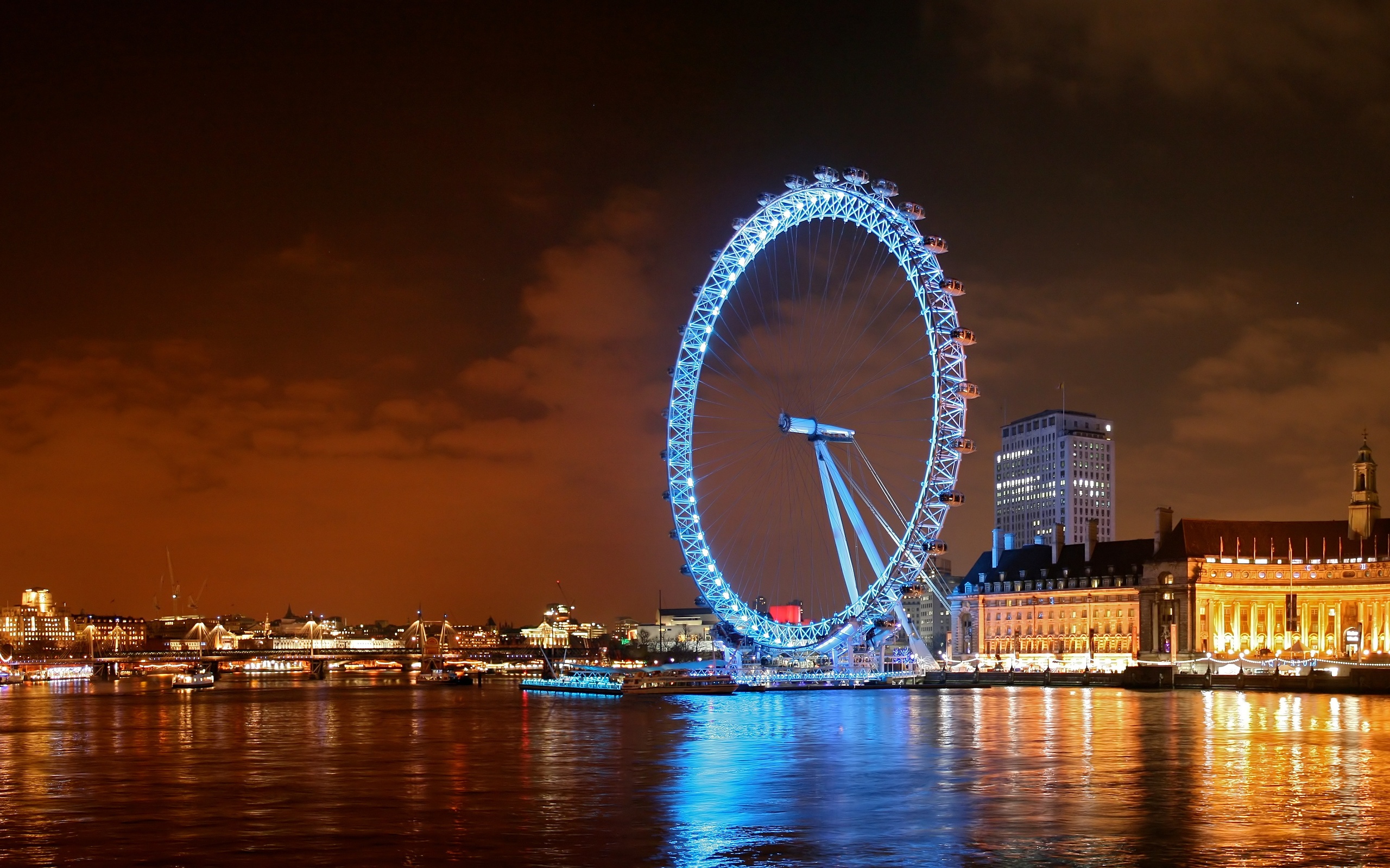 London Eye At Night - London Eye , HD Wallpaper & Backgrounds