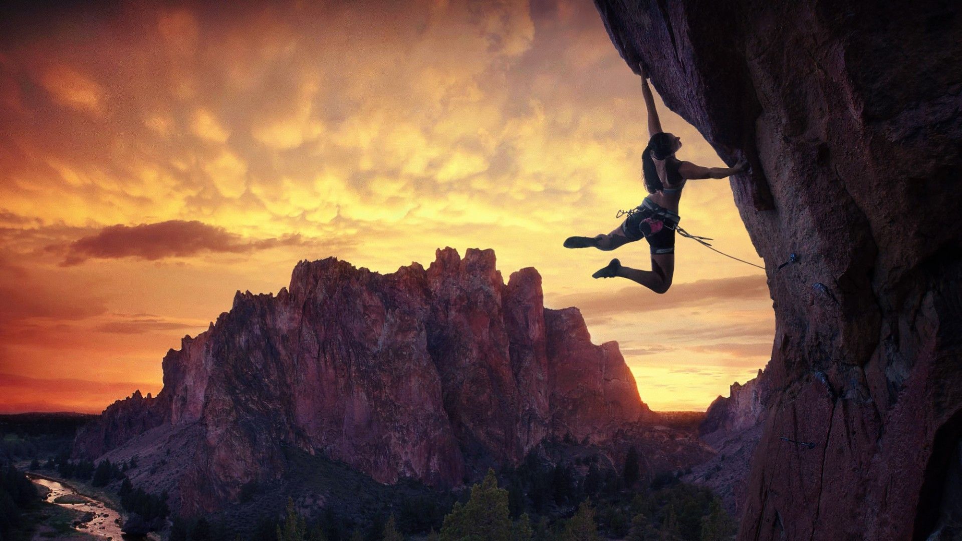 Climber With Insurance Wallpapers And Images - Rock Climbing , HD Wallpaper & Backgrounds
