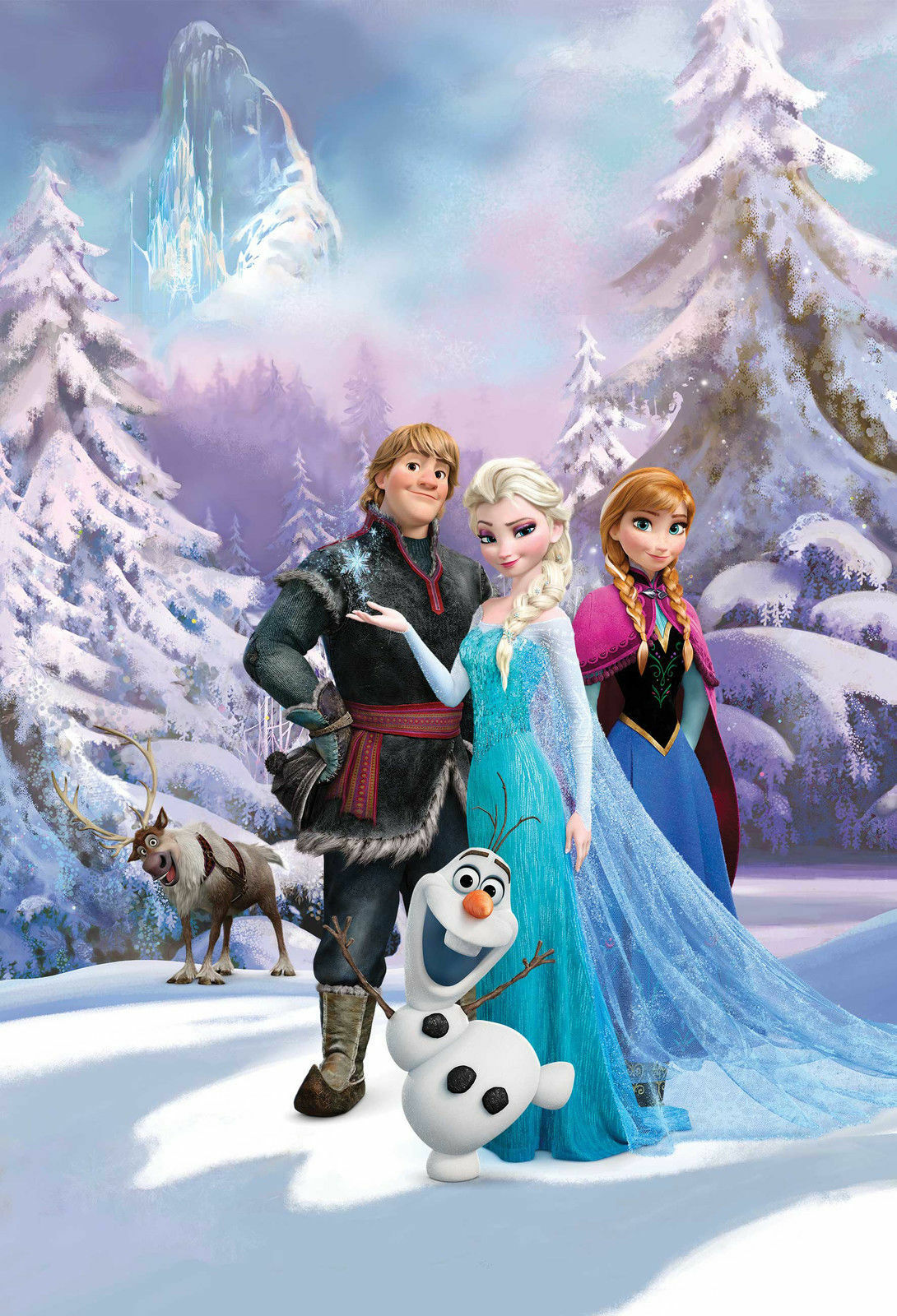Disney Frozen Wallpaper Mural Anna Elsa Sven Olaf Kids - Frozen Wallpaper Anna Elsa Olaf , HD Wallpaper & Backgrounds
