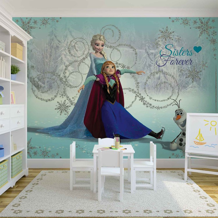 Disney Frozen Elsa Anna Olaf Wallpaper Mural - Tapety Do Dětského Pokoje , HD Wallpaper & Backgrounds
