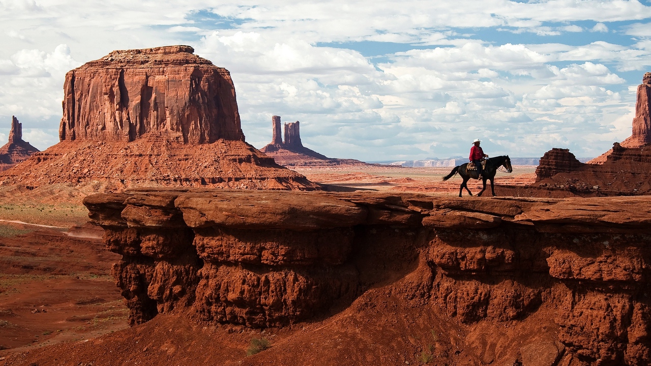 Wallpaper Canyon, Desert, Horseback Rider, Wild West, - Monument Valley , HD Wallpaper & Backgrounds
