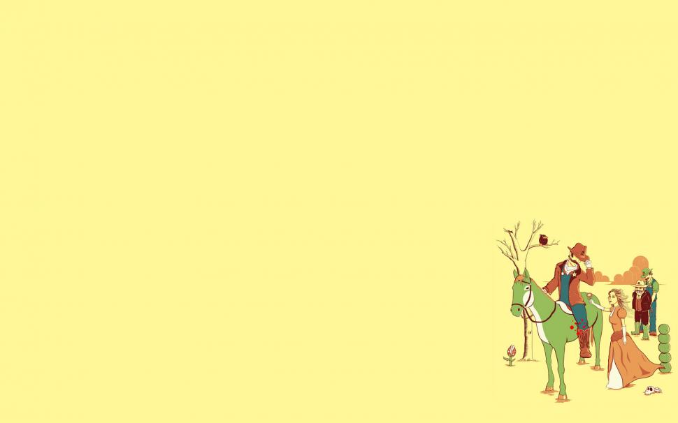 Wild West Cowboy Mario Yoshi Luigi Princess Peach Minimal - Illustration , HD Wallpaper & Backgrounds