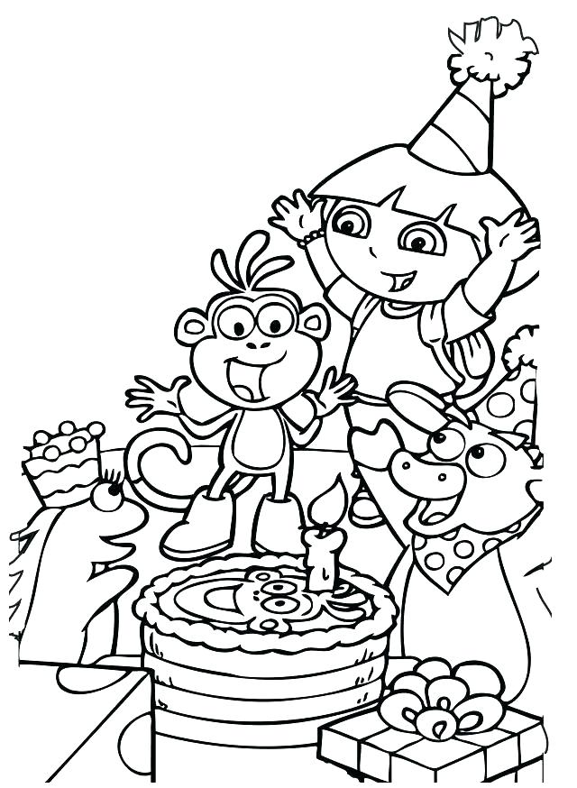 The Explorer Coloring Pages Lovely Of Gallery Stock - Colouring Pages Birthday Dora The Explorer , HD Wallpaper & Backgrounds