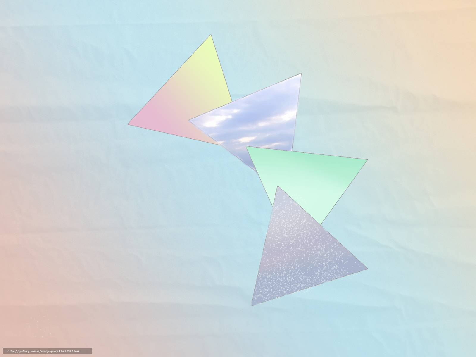 Download Wallpaper Color, Geometry, Gradient, Pastel - Origami , HD Wallpaper & Backgrounds