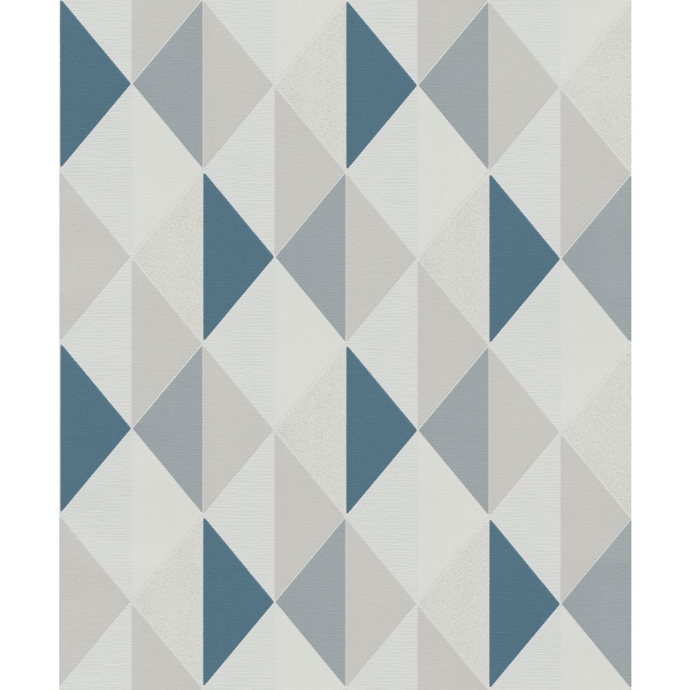 Grandeco Orion Triangle Geometric Shape Non-woven 3d - Blue And Grey Patterns , HD Wallpaper & Backgrounds