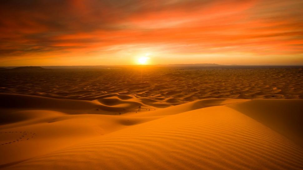 Merzouga Morocco Sahara Wallpaper - Sahara Desert Sunset , HD Wallpaper & Backgrounds