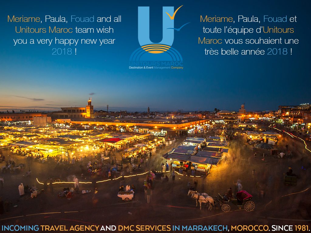 Meriame, Paula, Fouad And The Whole Unitours Maroc - Happy New Year Travel Wishes , HD Wallpaper & Backgrounds
