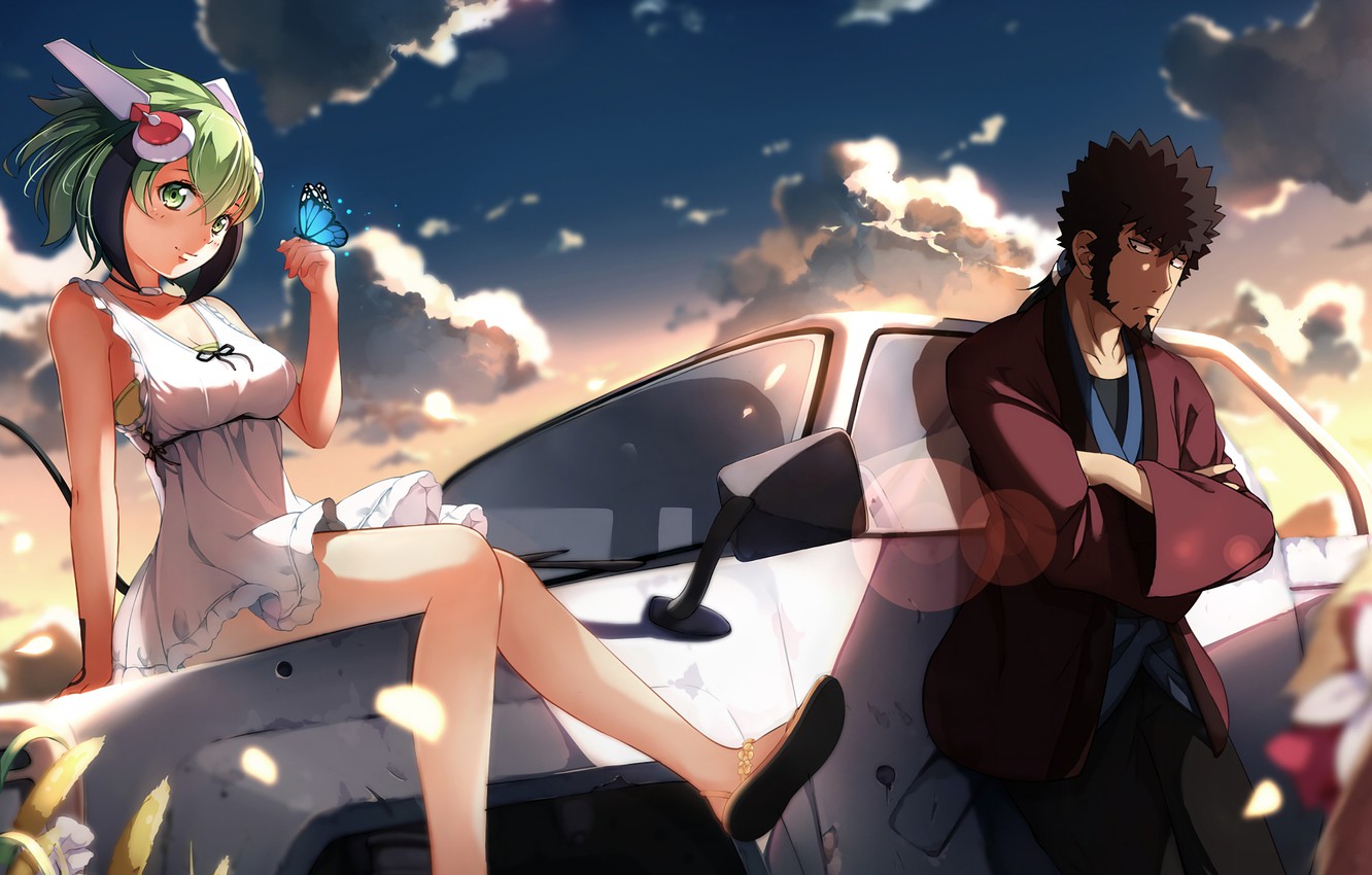 Photo Wallpaper Girl, Butterfly, Guy, Cyborg, Car, - Dimension W Mira , HD Wallpaper & Backgrounds