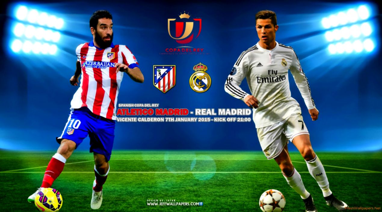 Atletico Madrid Vs Real Madrid 2015 Wallpapers Freshwallpapers - Match Real Madrid Vs Atletico Madrid , HD Wallpaper & Backgrounds