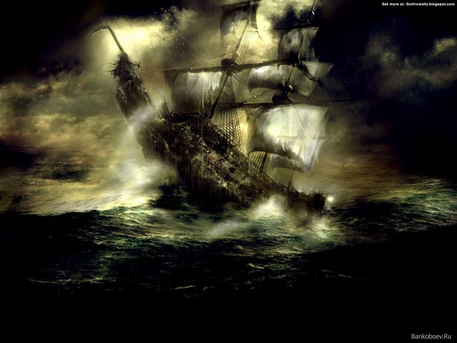 Best Gothic Wallpapers - Pirate Ship Rough Seas , HD Wallpaper & Backgrounds
