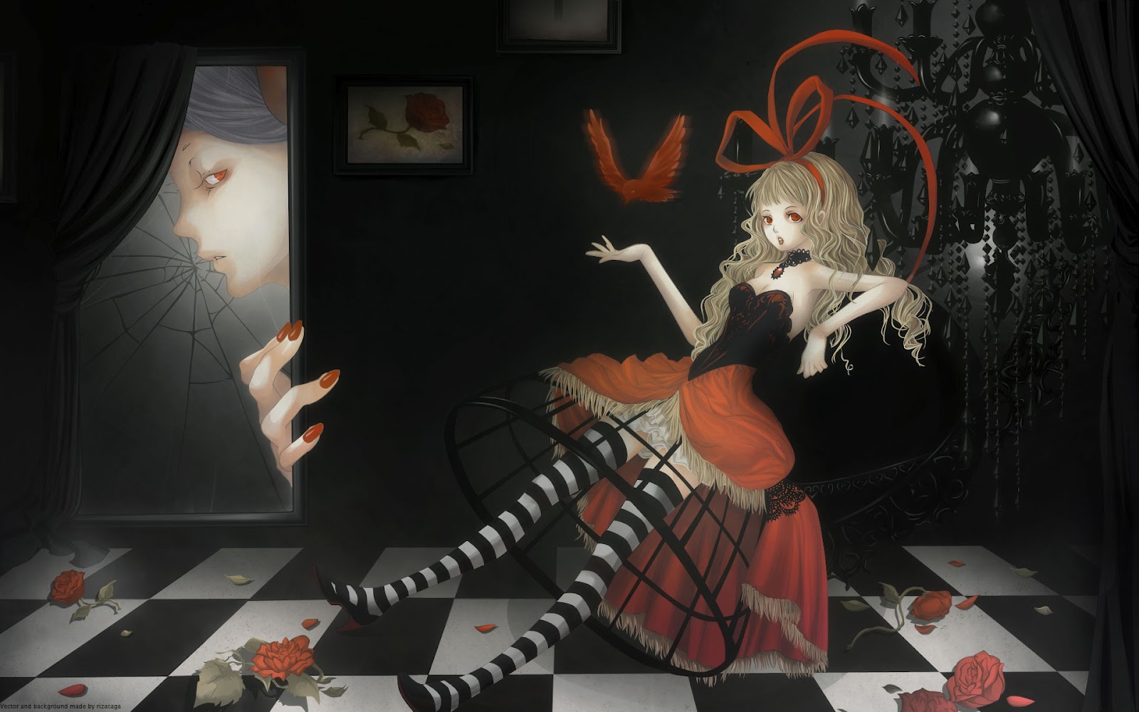 Gothic Anime Wallpaper - Alice In Wonderland Gothique , HD Wallpaper & Backgrounds