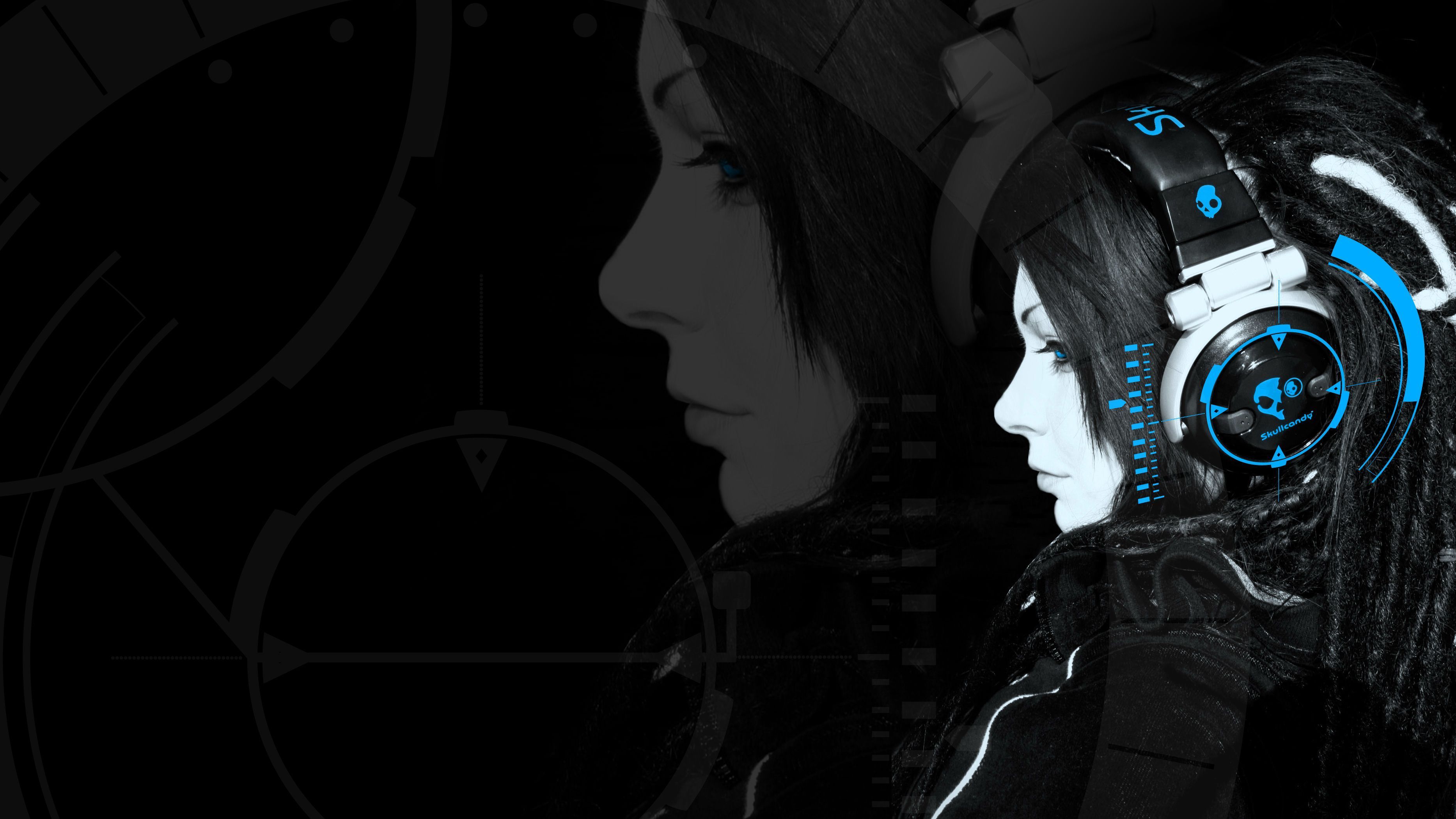 Headphones Wallpaper Gallery - Girl Headset Wallpaper Hd , HD Wallpaper & Backgrounds