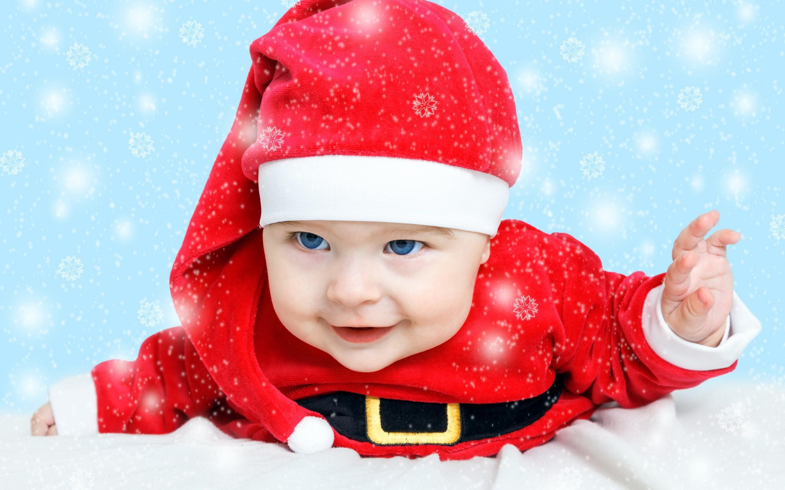 Cute Little Boy Santa - Cute Baby Santa Hd , HD Wallpaper & Backgrounds
