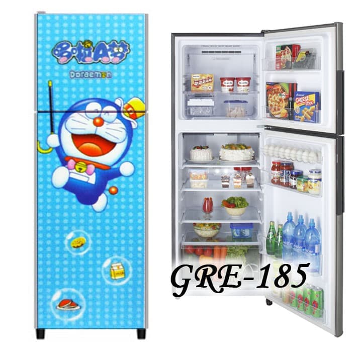 Kulkas 2 Pintu Gre185 Doraemon Wallpaper Sticker Wal - Sharp Refrigerator 2 Door Inverter , HD Wallpaper & Backgrounds