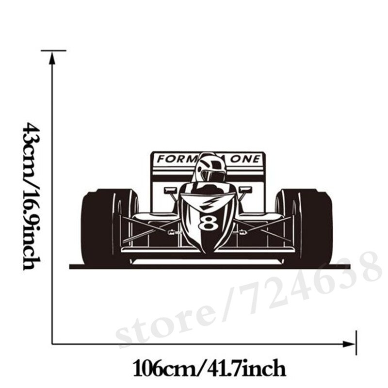 Balap Mobil Vinyl Wall Sticker Anak Itu Hadiah Removable - Formula Car Wall Sticker , HD Wallpaper & Backgrounds