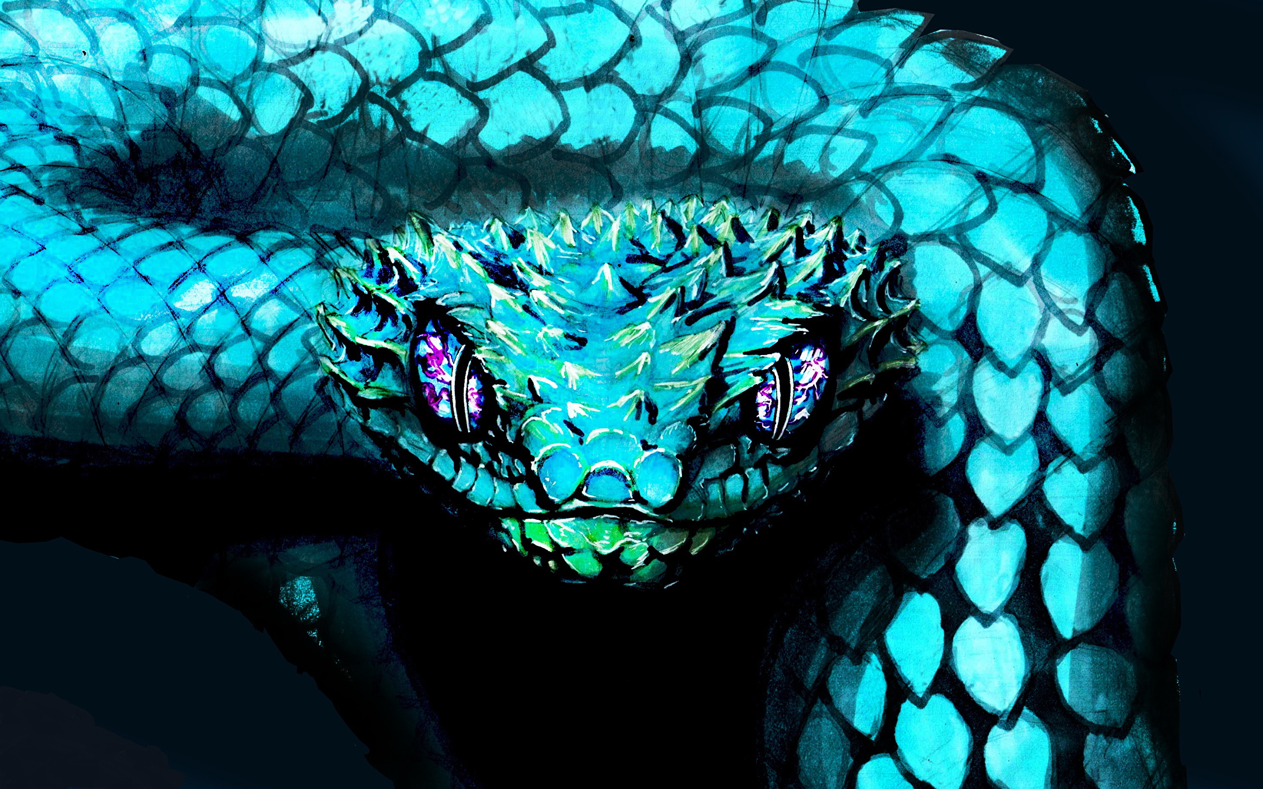 Blue Real Bush Viper , HD Wallpaper & Backgrounds