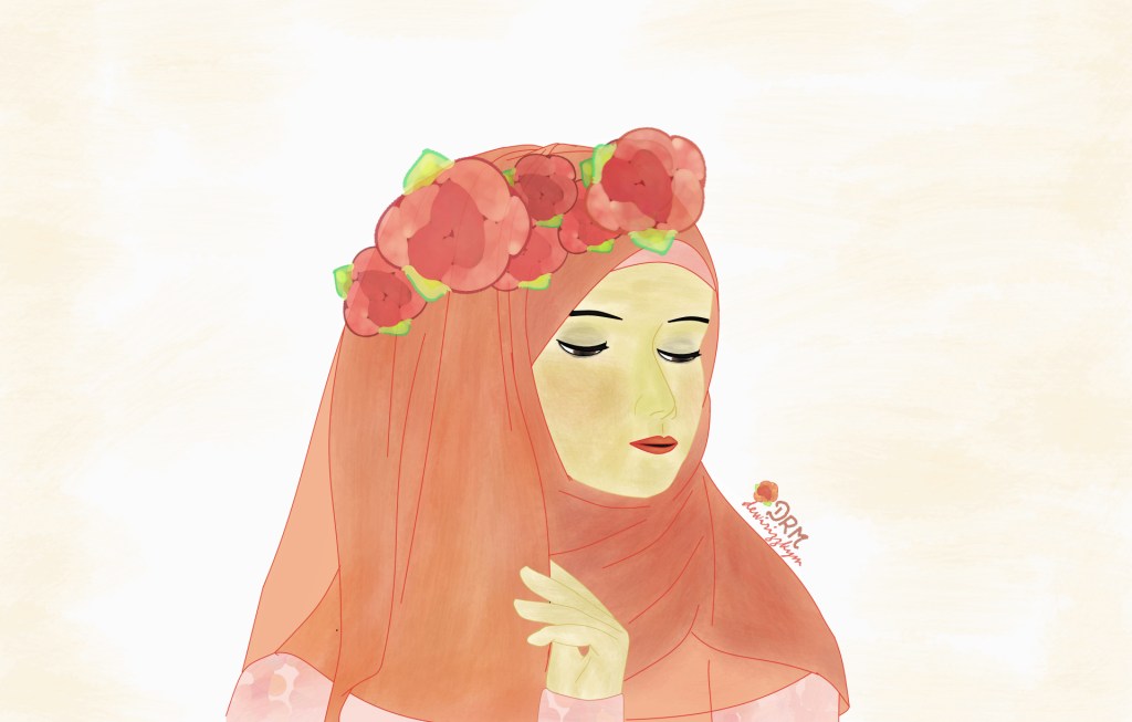 Hijab By Drm Copy - Hijab Girl With Flower Crown , HD Wallpaper & Backgrounds