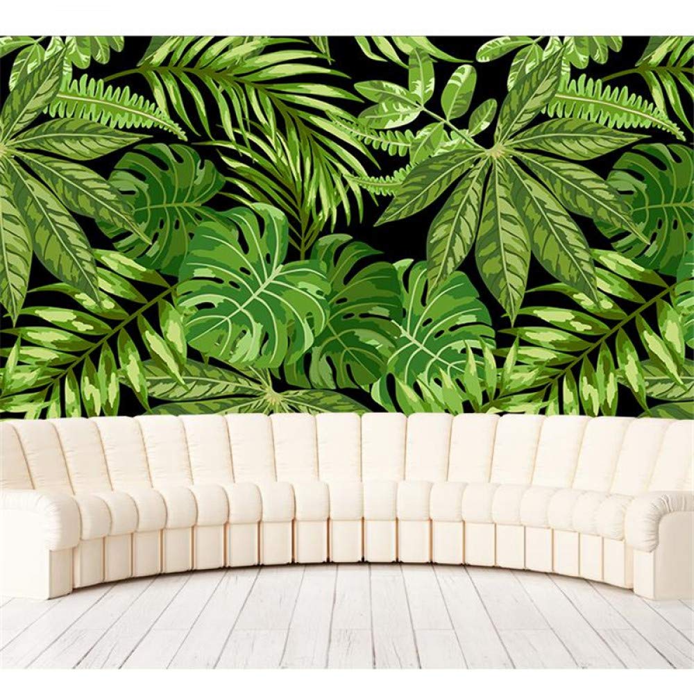 Amazhen Custom Wallpaper Style Green Palm Tree Leaf - Wallpaper , HD Wallpaper & Backgrounds