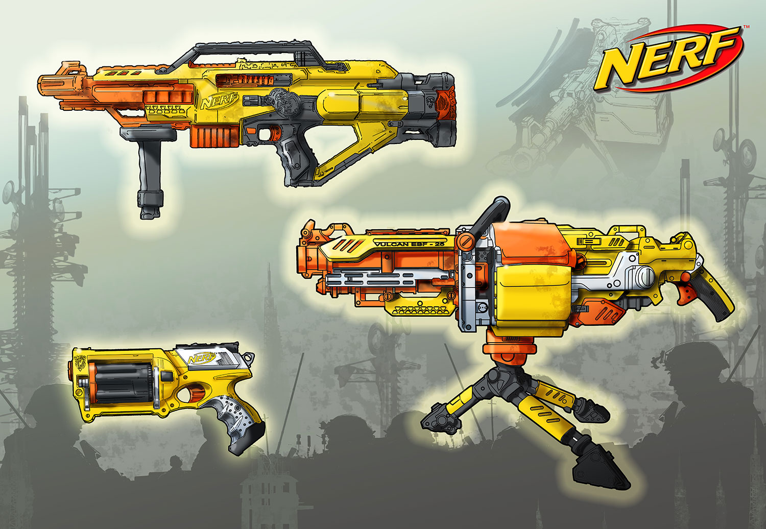 Nerf Gun Concept Rendering Wallpaper Wpt7807445 Video Game.