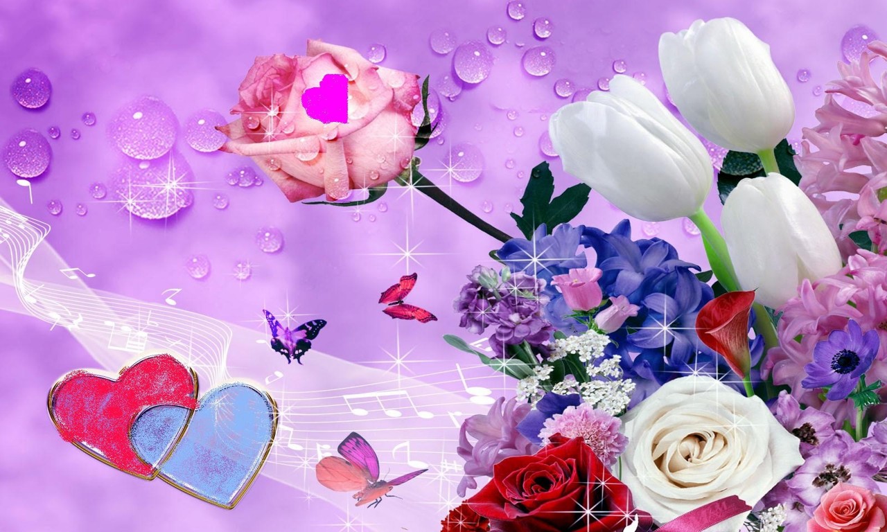 Beautiful Flowers And Butterflies , HD Wallpaper & Backgrounds