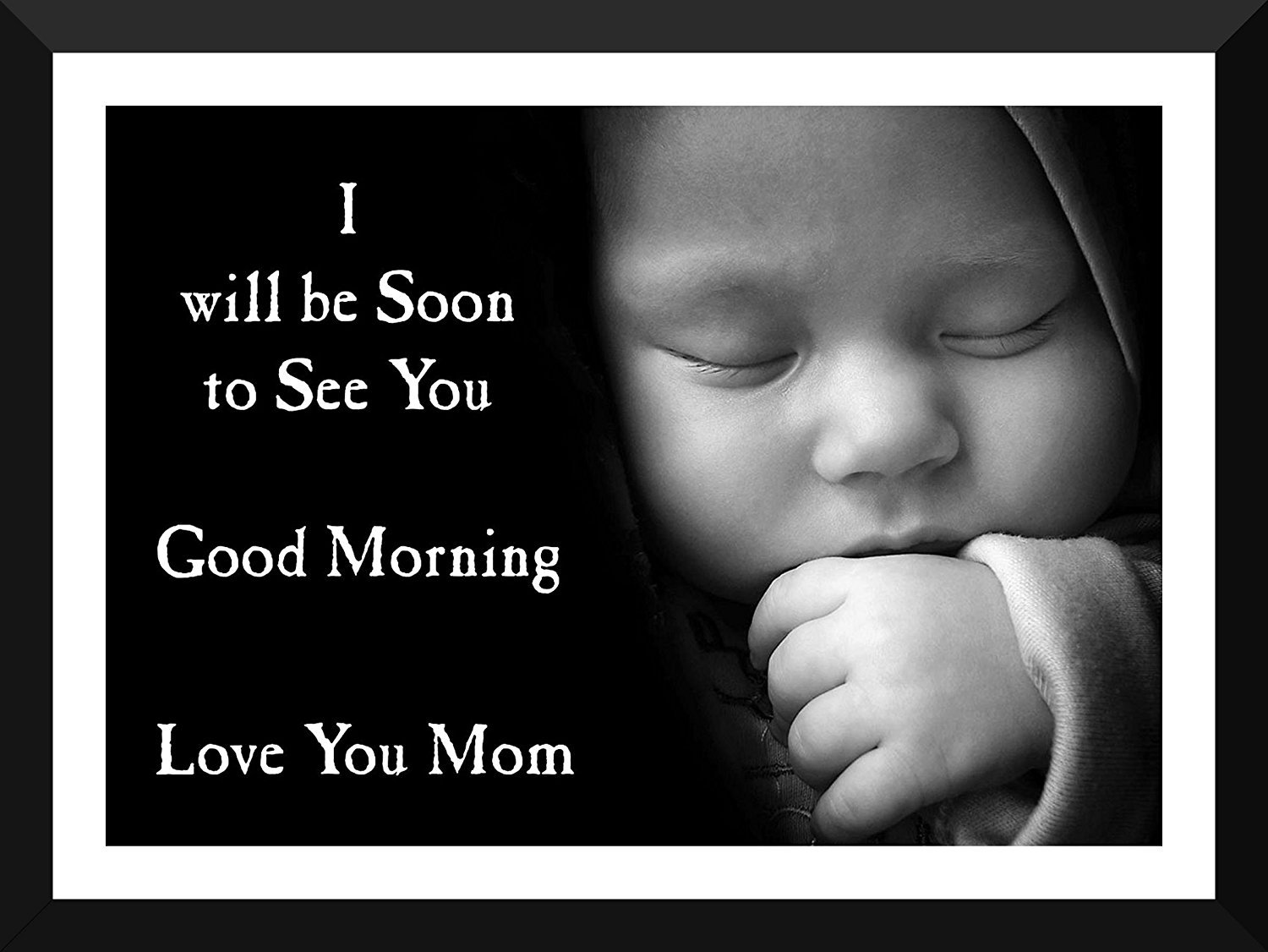 Printelligent Framed Cute Baby Boy Wallpaper Poster - Cute Baby Good Morning Mom , HD Wallpaper & Backgrounds