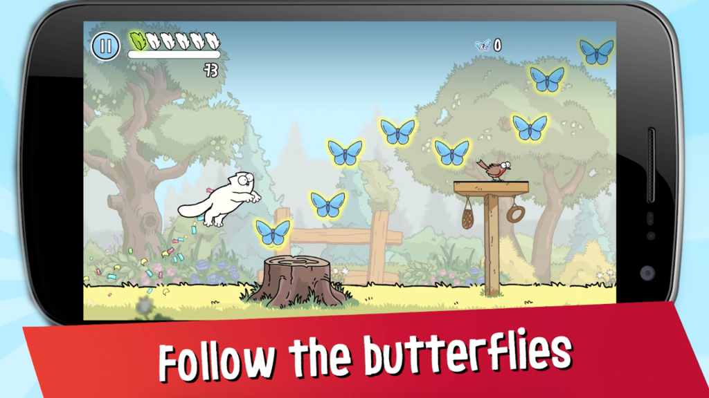 Simon's Cat Game Tips Butterflies - Cartoon , HD Wallpaper & Backgrounds