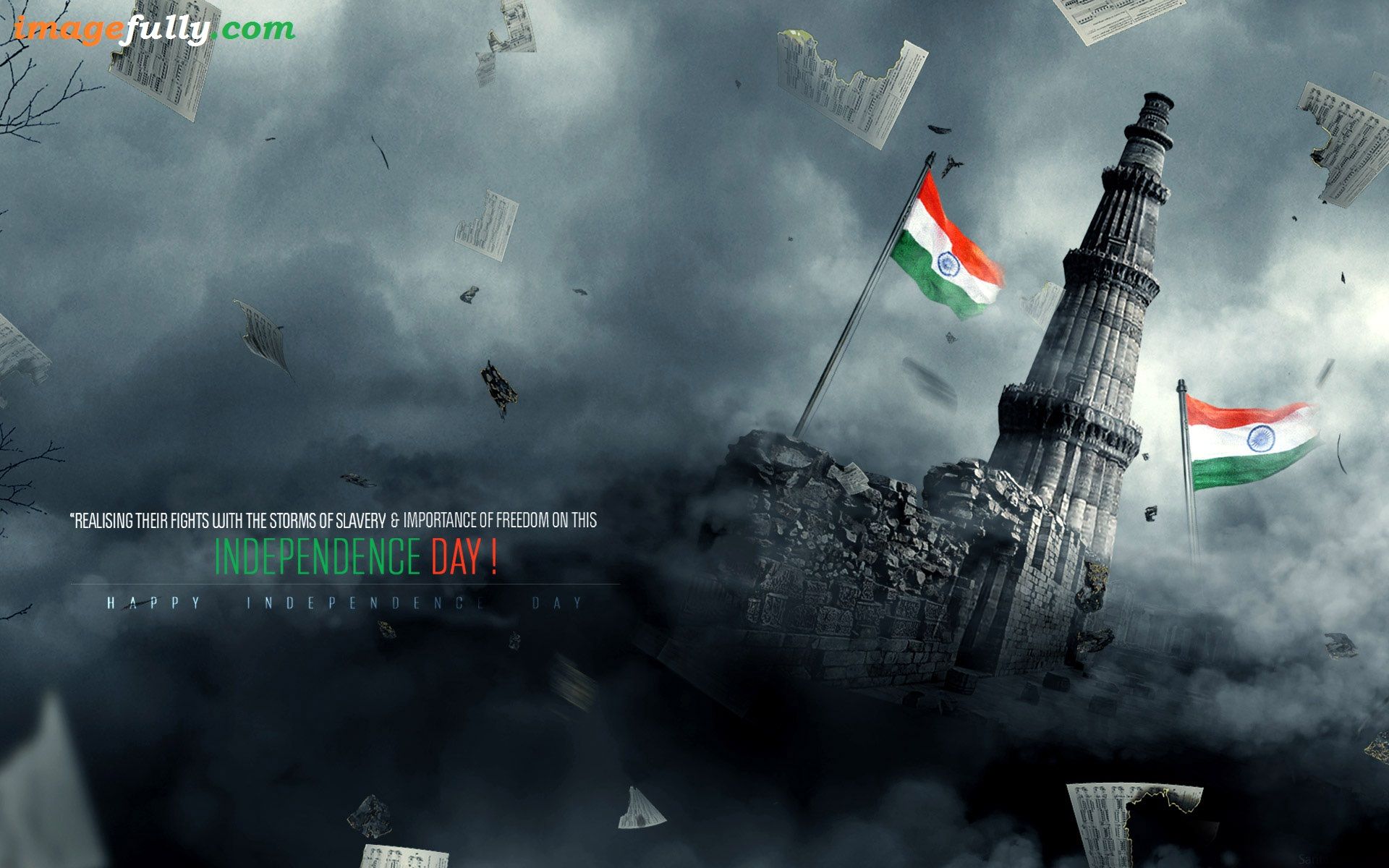 Realising Their Fights With The Storm Of Slavery Happy - Independence Day Photo Editing , HD Wallpaper & Backgrounds