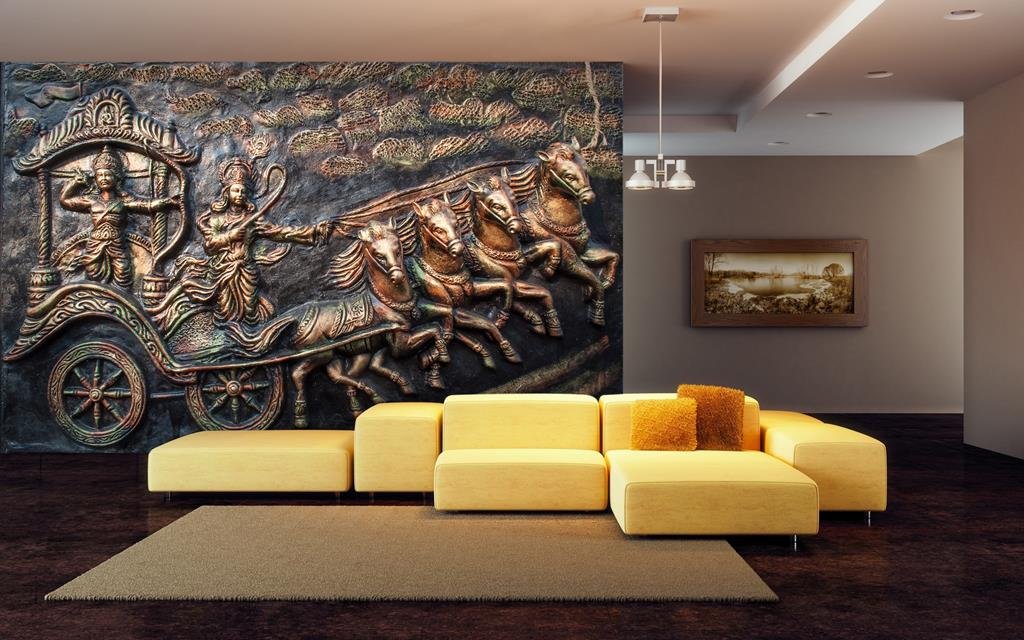 999store Indian Wallpaper Epic Mahabharata Battle Hd - 3d Wallpaper For Home Wall India , HD Wallpaper & Backgrounds