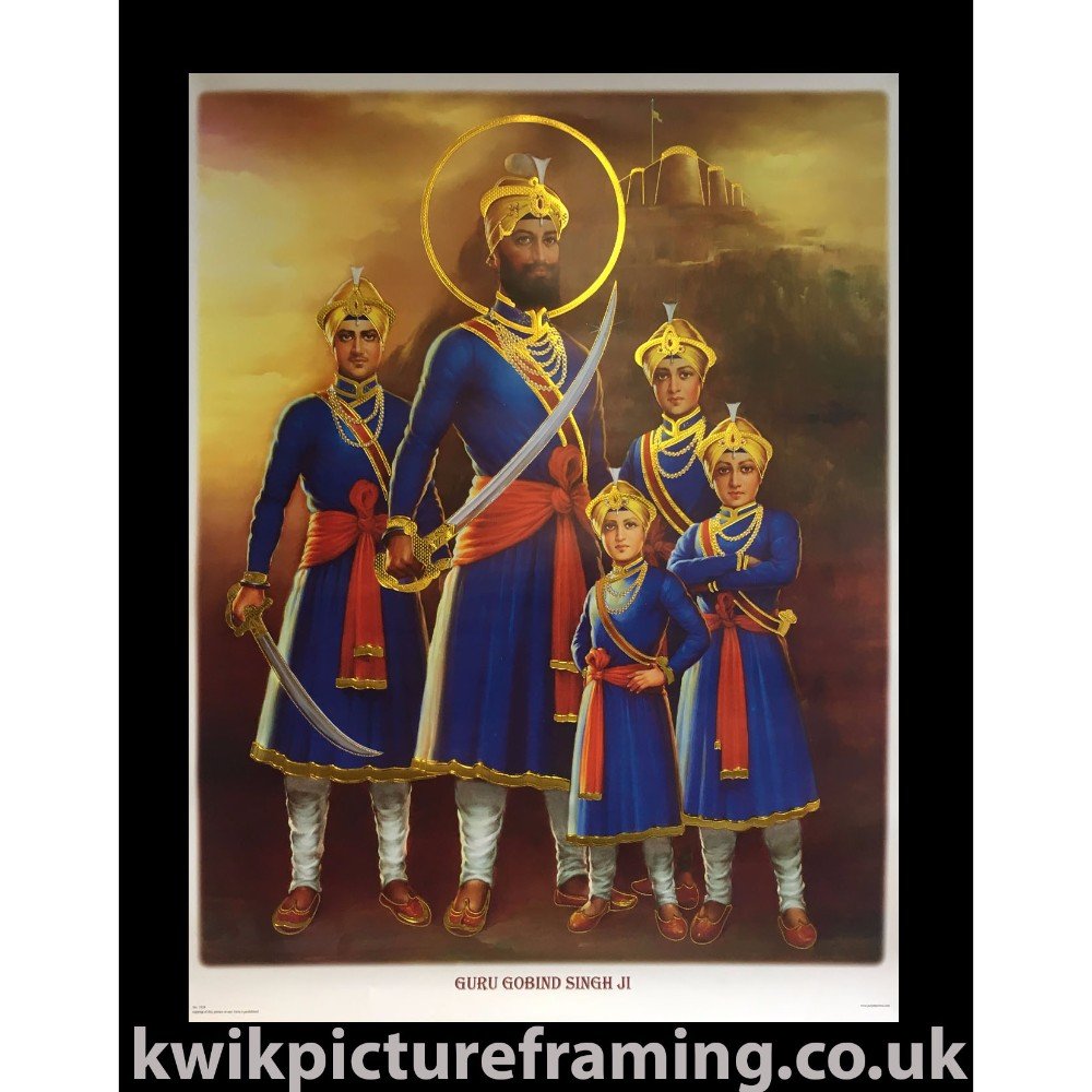 Guru Gobind Singh Ji With Chaar Sahibzaade Photo Picture - Guru Gobind Singh Ji And Chaar Sahibzaade , HD Wallpaper & Backgrounds