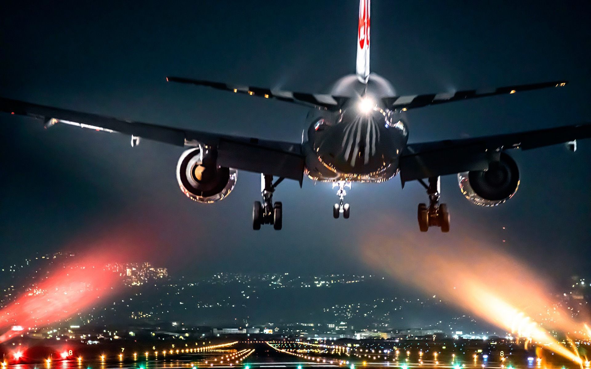 42 Airplane Wallpapers - Plane Take Off At Night , HD Wallpaper & Backgrounds