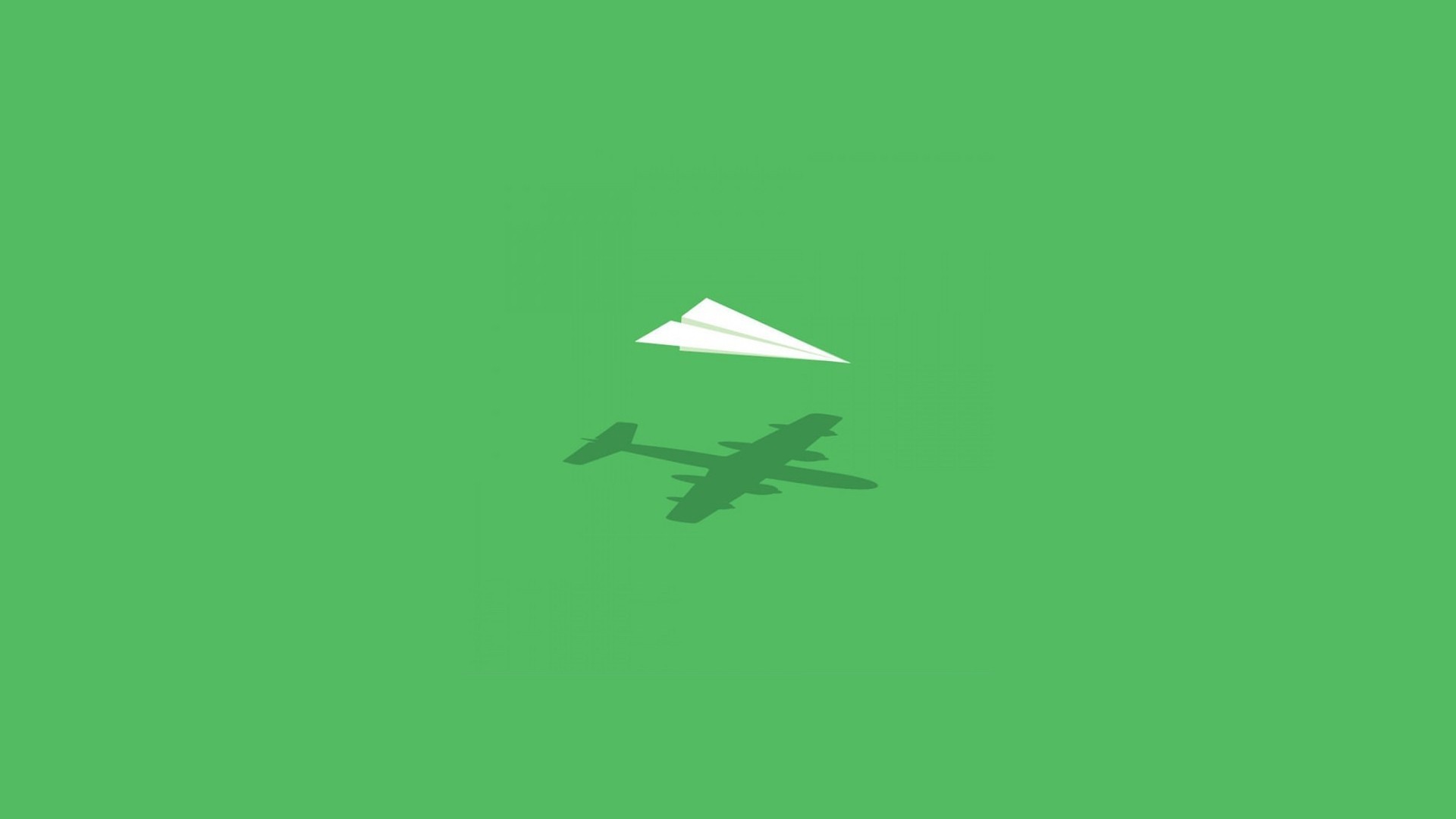 Airplane Silhouette And Paper Art Plane Minimal Hd - Minimalist Wallpaper Plane , HD Wallpaper & Backgrounds