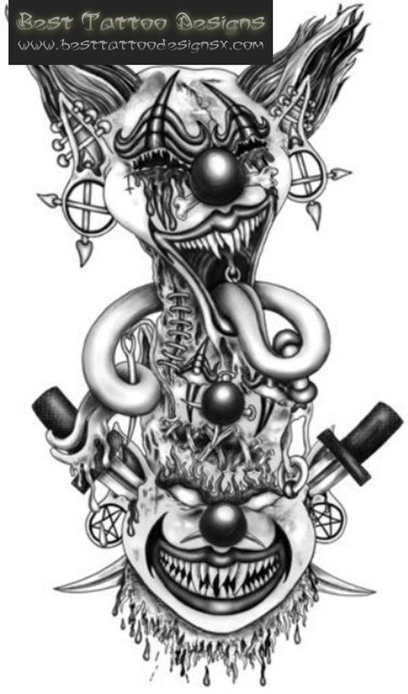 Cholo Drawings Source - Clown Tattoo Ideas , HD Wallpaper & Backgrounds