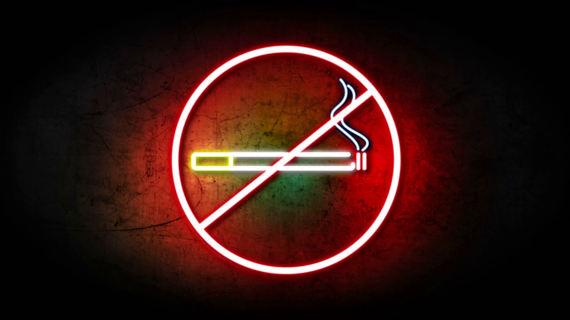 Neon No Smoking Sign Turning On And Blinking On Grunge - Full Hd No Smoking , HD Wallpaper & Backgrounds