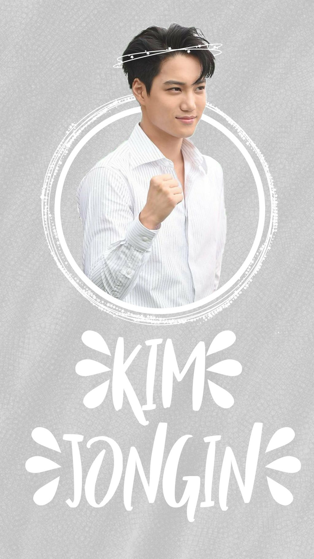 #exo #kai #kim #jongin #wallpaper #gray #white #stars - Kai Exo Wallpaper Cute , HD Wallpaper & Backgrounds