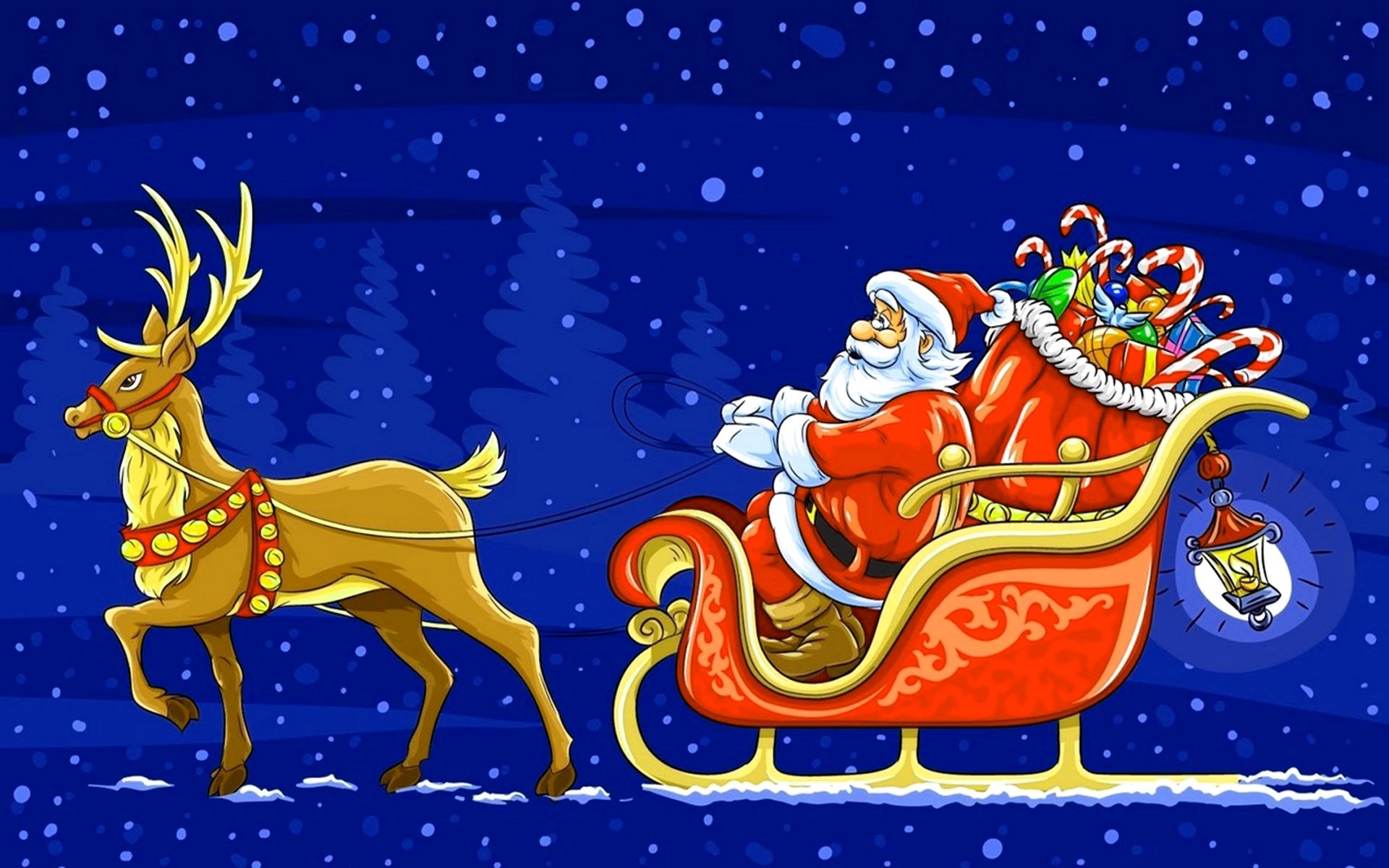 Santa Christmas Images - Reindeer Of Santa Claus , HD Wallpaper & Backgrounds