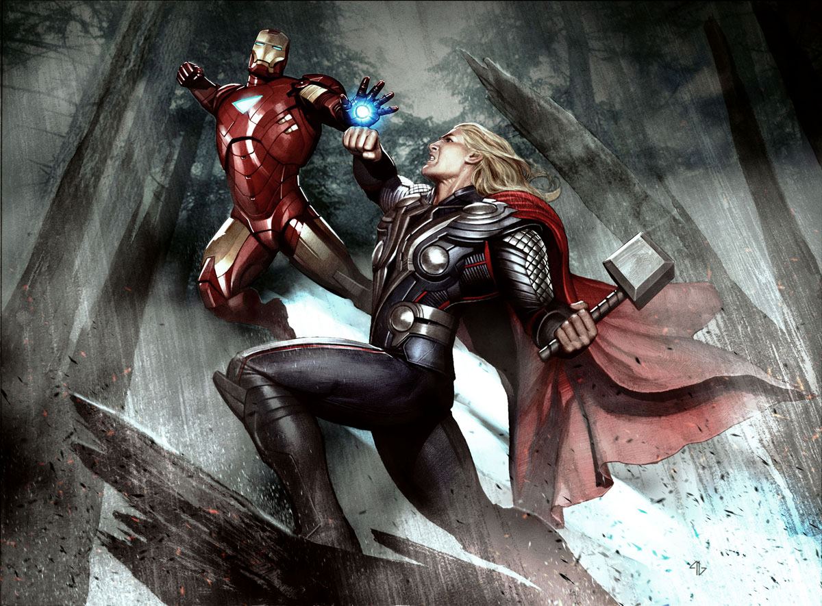 Man Wallpaper Hd - Iron Man Vs Thor Art , HD Wallpaper & Backgrounds