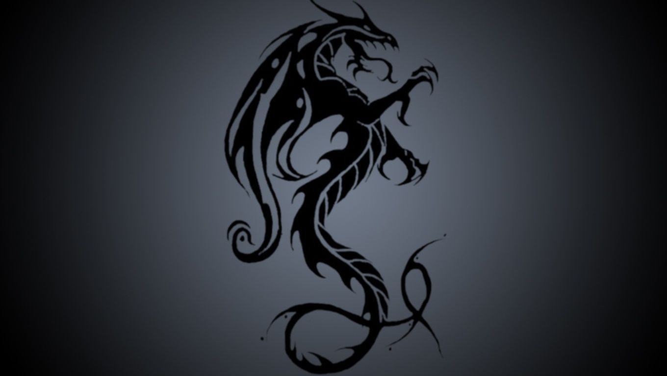 Wide Eings Of Tribal Dragon Tattoo Wallpaper - Black Dragon Wallpaper Iphone , HD Wallpaper & Backgrounds