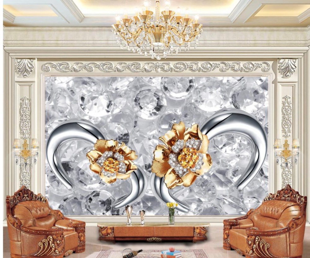 Brilliant Living Room Design Wallpaper Diamond Ring - Mural , HD Wallpaper & Backgrounds
